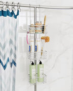 3-Tier Small Hanging Bathroom Organizer,caddy hanging,Shampoo Holder Stainless Steel,over the door shower caddy,shower storage - size: Narrow three-layer design