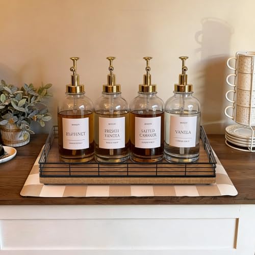 Large Bathroom Vanity Tray – 13" x 8" Acacia Decorative Wooden Tray for Bathroom Countertop & Vanity Organizer, Wood Tray for Perfume, Skincare Accessories Storage Vanity Dresser Decor Black & Acacia - color: Acacia, size: 13" x 8" x 2"
