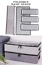 AARAINBOW 2 Packs Foldable Under Bed Shoes Organizer with Lids, Underbed Clothes Storage Container with Divider, UnderBed Storage Bins Box with Clear Window (Gray+Coffee) - color: Gray+Coffee