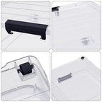 4-Pack 25L Plastic Under Bed Storage Organizer Bin Container with Latch Lids and Wheels, Clothes Storage Box Rolling Underbed, Clear - size: 25L
