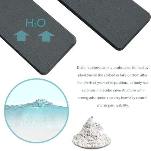 NiuYichee 2 Pcs Water Absorbing Stone Trays, Kitchen/Bathroom Sink Soap Dish, Diatomite Tray Used for Hand Soap & Cosmetic Bottles in The Modern Home, 3.15" W x 8.7" L, Dark Gray - color: Dark Gray, size: 8.7" x 3.15"