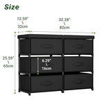 GcdPai Dresser with 6 Fabric Drawer Stand Desktop Sturdy Metal Plastic Support Tube Cube Storage Cabinet for Bedroom Organization Dorm Front Hall Entryway