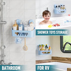 TAILI Shower Caddy Suction Cup, Heavy Duty Bathroom Organizer, Removable Shelves for Inside Shower, Shampoo, Waterproof Suction Plastic Storage for Bathroom Accessories Holder, Blue - style: 1 × Blue