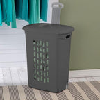 Sterilite 3-Pack Ultra Wheeled Hamper, Plastic Rolling Laundry Basket, Flat Gray - Portable Clothes Carrier with Flip-Top Lid and Retractable Handle for Home, Apartment, and Dorm - color: Flat Gray