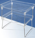 Kitchen Stackable Shelves 2Pack, Cabinet Storage Shelf Rack, Foldable Countertop Shelf Organizer for Kitchen, Bedroom and Bathroom, Cabinet Storage Organization-Clear