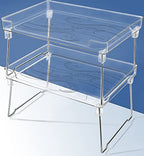 Kitchen Stackable Shelves 2Pack, Cabinet Storage Shelf Rack, Foldable Countertop Shelf Organizer for Kitchen, Bedroom and Bathroom, Cabinet Storage Organization-Clear