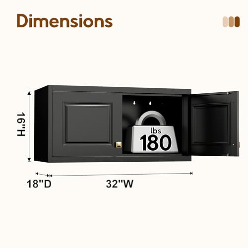 UNICOLY 15" Wall Mounted Storage Cabinet, Small Armoire Wardrobe Closet, Small Hanging Cabinet for Bedroom School, Employee, Gym, Armarios De Ropa para Dormitorio, Assembly Required, Black - color: Black, size: 15"H-Square J