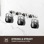 Broom Holder Wall Mount, Stainless Steel Broom Hanger Wall Mount, Heavy Duty Mop and Broom Holder Tool Racks Utility Hooks for Laundry Room Garden Garage, Grey (4 Racks and 5 Hooks) - color: Gray, size: 1Pack 4R5H