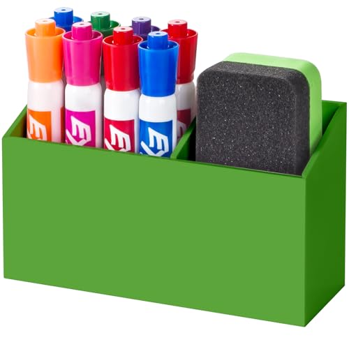BEYGORM Magnetic Dry Erase Marker Holder for Whiteboard,Non-slip Acrylic Magnet Pen Holder for Fridge Refrigerator,Locker Organizer for Work,Locker Accessories,Pencil Cup for Desk(Green) - color: Green