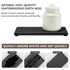 3PCS Stone Drying Tray, Stone Soap Tray, Water Absorbing Stones Trays for Sink, Fast Dry Diatomite Stones Sink Mat, Used for Hand Soap,Sponge,Toothbrush Holder in Bathroom Counter and Kitchen Sinks - color: 3pcs Dark Gray 5stripes