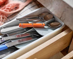 Joseph Joseph DrawerStore Compact Tiered Flatware Cutlery Kitchen Drawer Organizer, Disassembles for Easy Cleaning, Recycled Plastic - size: Compact, style: Flatware Organizer