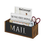 YINMIT Desk Mail Organizer, Wall Mount Mail Holder with 2 Slots, Mail Holder for Desk, Desk Mail Basket, Mail Organizer Countertop, Envelope Holder - color: Rustic Brown - Style B