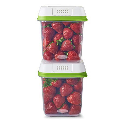 Rubbermaid FreshWorks Produce Saver, Medium Produce Storage Containers, 2 Pack - size: 2-Pack, 7.2 Cup