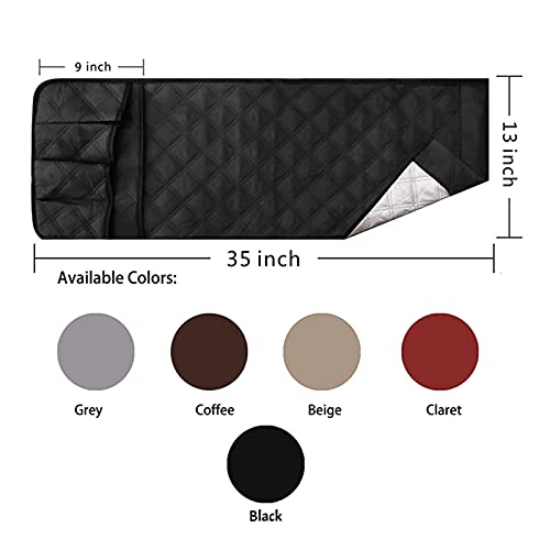 Sofa Armrest Storage Bag, Armchair Side Caddy Hanging Pouch Organizer, 14-Pocket Waterproof Durable Storage Bag, Suitable for Tablets, Phones, Books, Magazine, TV Remote Control (2#Black) - color: 2#Black