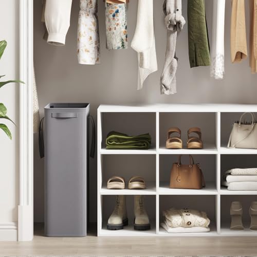 Lifewit 2 Pack Slim Laundry Hamper, Collapsible Narrow Laundry Basket, Small Tall Dirty Clothes Hampers with Handles for Bathroom Bedroom College Dorm, Grey, 65L - color: Gray