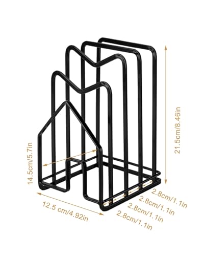 SUNFICON Cutting Board Rack Chopping Board Organizer Stand Holder Kitchen Countertop Pots Pan Lids Rack Organizer Flat Steel 4.92 x 5.7 x 8.47 in. Black - color: 1PCS Black