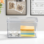 iDesign Recycled Plastic Pantry and Kitchen Storage, Freezer and Fridge Organizer Lidded Bin – 6.75” x 5.75” x 3.75”, Clear - style: Pack of 1