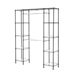 Amazon Basics Expandable Metal Hanging Closet Organizer and Storage Rack Wardrobe with Shelves, 57-80''L x 14''W x 72''H, Bronze - color: Bronze