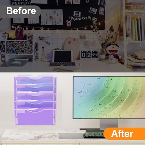 Kuntine.B Wall File Organizer Office Hanging Magazine Holder Wall File Organizer for Office Home (Purple, 5 Tier) - color: Purple, size: 5 Tier & No Hangers