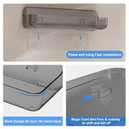 Diesisa 2pc Acrylic Wall Mounted Shower Caddy, Adhesive Shelf, Bathroom Shelves for Wall, Self Adhesive Organizer, No Drilling Hang Walls, for Bathroom, Kitchen, Living Room - color: 2pcs-grey
