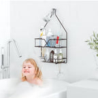 TreeLen Shower Caddy over Shower Head Hanging Bathroom Caddy for Bathroom Organizer 4 Hooks Shampoo Holder-Bronze - color: Bronze