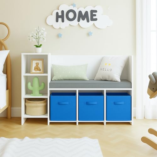 PowerKing Collapsible Storage Cubes with Handles, Fabric Foldable Bins for Closet Shelves, Durable Organization Storage Bins, 10.5'' x 11'' x 10.5'' (2Pack, Royal Blue) - color: Royal Blue, size: 2Pack