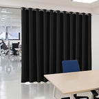 Instant Space Divider Curtain - Blackout, Privacy & Energy Saving - Extra Wide Fabric Partition Curtain for Room Dividing Without Renovation, 15 ft Wide x 9 ft Tall, Black, 1 Panel - color: Black, size: 180"W x 108"L (Pack of 1)