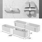 Cosmos 2 Pcs Wall Mounted Slippers Rack House Slippers Hanger Shower-shoe Holders Wall Mount Shower Slippers Organizers with Sticky Hanging Strips for Bathroom, Kitchen, Living Room and RV (Grey)