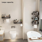 VOLPONE Shower Caddy Suction Cup No Drilling Suction Cup Shower Shelf Heavy Duty Bathroom Shower Organizer Storage Rack Adhesive with Towel Bar Hooks (3-Pack, Matte Gray) - style: Suction Cup Rectangle with Towel bar 3 Tier Gray