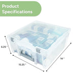 Best Kept Super Satchel Double Deep with Lift-Out Tray and Removable Dividers, Stackable Home Storage Organization Container, Clear with Sliver Latches and Handle - style: Lift-Out Tray & 8 Lower Removable Dividers