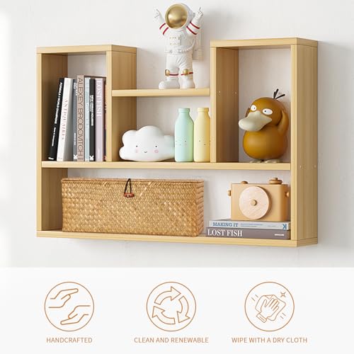 Moosky Wicker Shelf Baskets with Lid, Seagrass Basket for Storage Rectangular Woven Baskets Boxes 3-Section Home Decor Organizer (Natural Large) - color: Natural Large