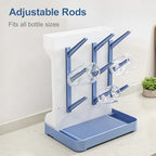 GoMaihe Baby Bottle Drying Rack: Space Saving Vertical Bottle Dryer Holder - Baby Accessories Storage Stand Organize Brushes Pacifiers on Countertop - BPA-Free - Blue - color: Blue