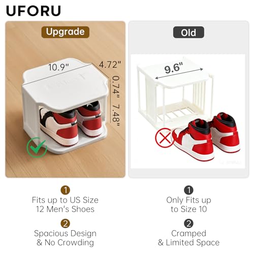 Vertical Shoe Rack, 9-Tier Plastic Stackable Storage Shelf for Small Closets and Narrow Spaces, Compact Free Standing Shoe Racks for Entryway Bedroom Dormitory - color: White, size: 9 Tiers