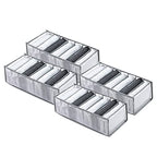 Wardrobe Clothes Organizer 7 Grids Portable Closet Organizer Mesh Separation Storage Box Foldable Closet Drawer Organizer for Underwear Socks Scarves Leggings (Grey, 4 Leggings Grid) - size: 4 Leggings Grid