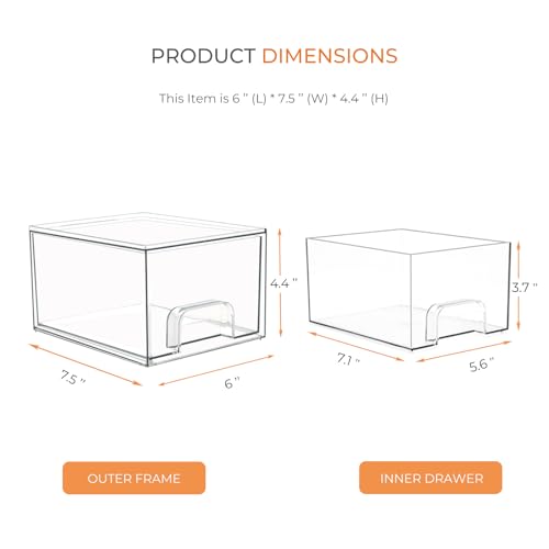 4 Pack Laundry Room Organization Storage Drawers with Labels, Clear Stackable Dryer Sheet Holder and Pod Containers, Detergent Dispenser for Laundry Room Organizing and Decor