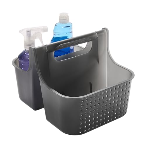 madesmart Portable Shower Caddy Tote with Soft Handle, Plastic Organizer for Soap, Shampoo & Bath Essentials, Carbon - color: Carbon, size: Large