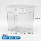 2 Pack Dough Proofing Containers with Lids, 8Qt Clear Polypropylene Food Storage Bucket, BPA-Free Commercial Grade Stackable Container for Kitchen Restaurant Dough Proofing, Marinating, XL