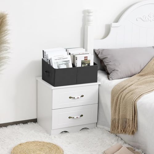 DIMJ Closet Storage Bins, 6 Pack Storage Baskets for Shelves, Foldable Closet Organizer with Handle, Linen Closet Organizers and Storage for Clothes, Toys, Towel, Books (Black) - color: Black, size: 6 Bins 16.5"x11"x7.8"