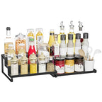 BOIVSHI Spice Rack Organizer for Cabinet, Expandable 3 - Tiered Spice Rack, Metal Spice Organizer, Spice Shelf Organizer for Cabinet, Countertop, Pantry, Cupboard, Black