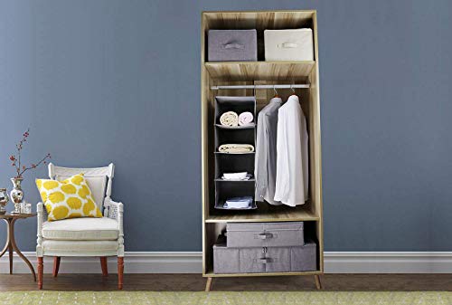 iwill CREATE PRO Folding Storage Box with Zip Lid and Handles, Rigid Storage Baskets With Linen Fabric& Plastic Board, Closet Shelf Drawers,Dark Gray, 2 pcs - color: Dark Gray