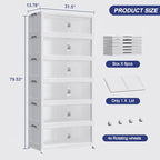 240Gal/960QT 6-Tiers Extra Large Stackable Storage Bins with Lid, Collapsible Cabinet Closet Organizer Plastic Container Box with Wheels Doors Drawers for Living Room Kitchen Office, White - size: 40Gal, style: 6Pack