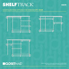 ClosetMaid ShelfTrack Wire Closet Organizer System, Adjustable from 5 to 8 Ft., with Shelves, Clothes Rods, Hardware, Durable Steel, White - color: White, size: 5 to 8 ft