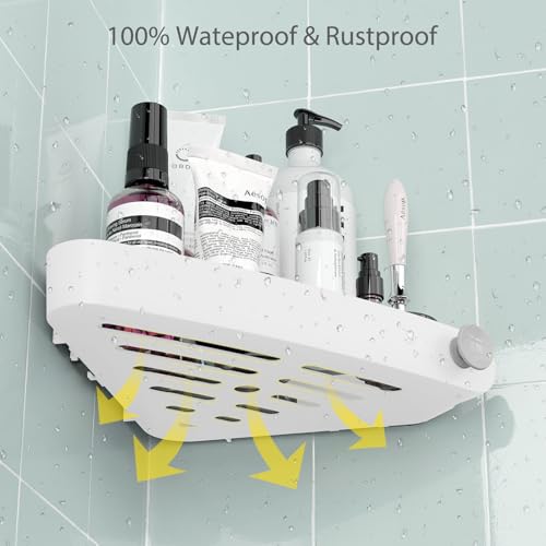 Sotfamily Plastic Shower Caddy Corner (for 90° Only), 4 Pack Adhesive Corner Shower Shelves for Bathroom Organizers and Storage, White - color: White, size: 4 Pack