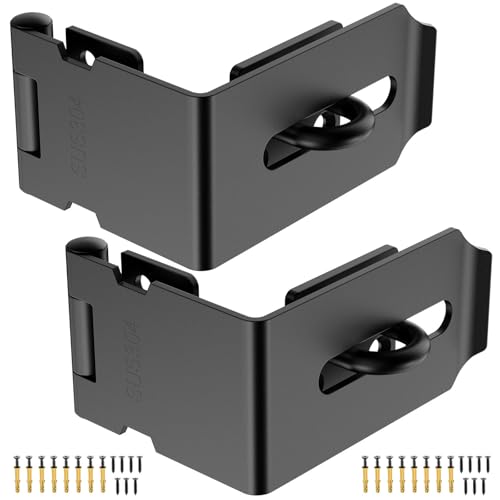 90 Degree Hasp Latch, Heavy Duty 304 Stainless Steel Padlock Hasp Lock for Right Angle File Cabinet, Desk Drawer, Tool Box, Mailbox, Bookcase (Black-2pcs) - color: Black-2pcs