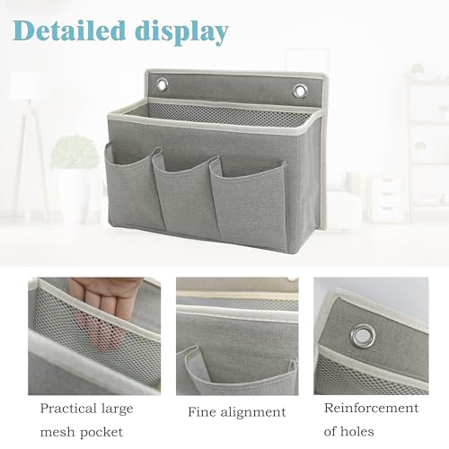 Wall Hanging Organizer Bag/Hanging Baskets with Large Mesh Compartment & 3 Pockets，Over the Door Hanging Organizer Space Saving Storage for Bedroom,RV Camper, Closet (Gray - 1 Pack) - color: Gray - 1 Pack
