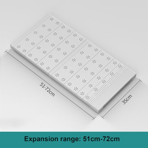 Expandable Closet Shelves Organizers, Heavy Duty Adjustable Wardrobe Tension Shelf Rod DIY Cabinet Holders Storage Rack Divider Separator for Kitchen Bathroom Bedroom Garage - color: Width 35cm, size: Length 51-72cm