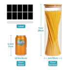 Vtopmart 70oz Glass Food Storage Jars, 3 Pack Large Kitchen Containers with Airtight Bamboo Lids for Pasta, Nuts, Flour, Canisters Set for Cereal, Pantry Organization, BPA Free - size: 3 Pack (70 oz)