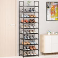 10-Tier Tall Shoe Rack for Closet, Entryway, Adjustable Sturdy Durable Shoe Shelf,Narrow Shoe Stand Organizer (18" W×10" D×72.8" H,Black) - size: 10-Tier-Black(18" W×10" D×72.8" H)