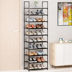 10-Tier Tall Shoe Rack for Closet, Entryway, Adjustable Sturdy Durable Shoe Shelf,Narrow Shoe Stand Organizer (18" W×10" D×72.8" H,Black) - size: 10-Tier-Black(18" W×10" D×72.8" H)