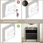 Nicetree Shoe Storage Cabinet with 2 Flip Drawers, Freestanding Shoe Organizer, Shoe Cabinet with Metal Legs, Narrow Shoe Rack Cabinet, Farmhouse Slim Shoe Cabinet for Entryway, Foyer, Hallway, Black - color: Black, style: 2-Drawers